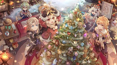 genshin impact christmas fanart|genshin impact christmas wallpaper.